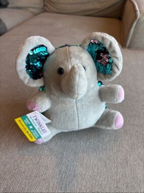 Twinkles Weighted Elephant Plush w/ Sequin Ears Soothing Sensory Toy NWT